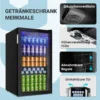 Getränkekühlschrank mit Glastür und verstellbaren Einlegeböden