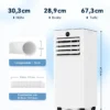 Mobile Klimaanlage mit 9000 BTU, Fenster-Set mit Abluftschlauch