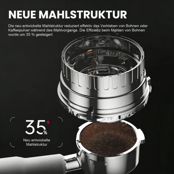 Espressomaschine mit integriertem Mahlwerk und Doppelauslauf