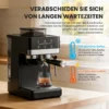 Espressomaschine mit integriertem Mahlwerk und Doppelauslauf