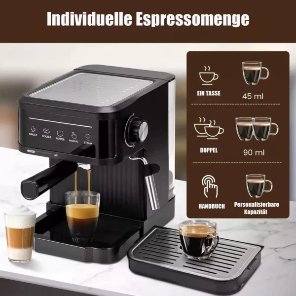 Espressomaschine 20-bar mit Milchaufschäumer & Touchscreen