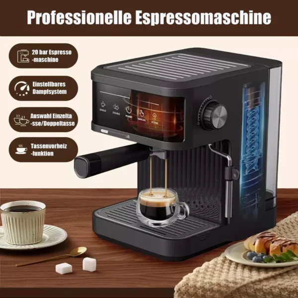 Espressomaschine 20-bar mit Milchaufschäumer & Touchscreen