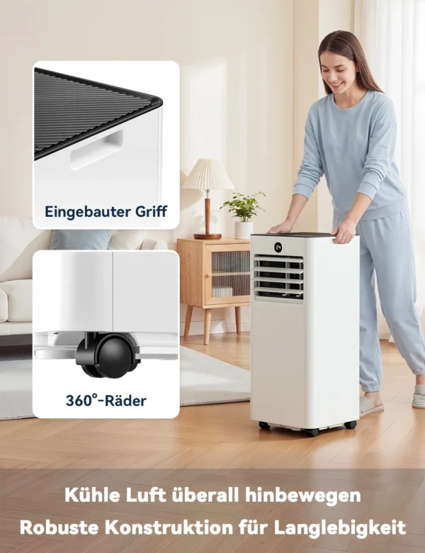 Mobile Klimaanlage mit 9000 BTU, Fenster-Set mit Abluftschlauch