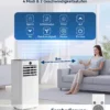 Mobile Klimaanlage mit 9000 BTU, Fenster-Set mit Abluftschlauch