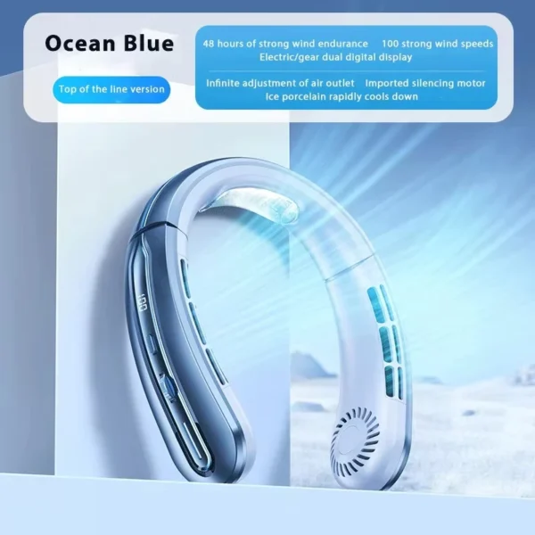 Halsventilator geräuschlos mit LED-Digitalanzeige