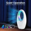Leiser blattloser Tischventilator mit LED-Beleuchtung im 2er-Pack