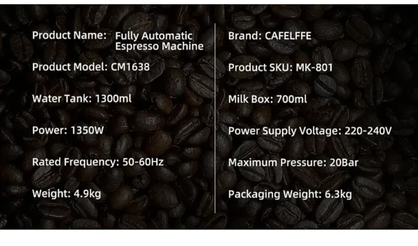 S063204197e794c8d9d043ecd4e066f16g.webp Kaffeevollautomaten aus Edelstahl 20Bar perfekte Lösung für Cafés