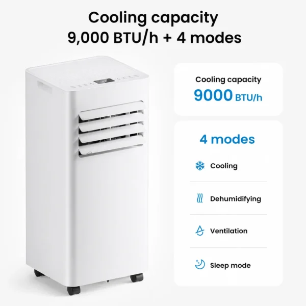 Mobile Klimaanlage 7000/9000 BTU mit 24-Stunden-Timer