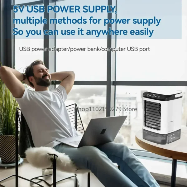 Tragbare Mini-Klimaanlage mit 900 ml Wassertank & Luftkühler