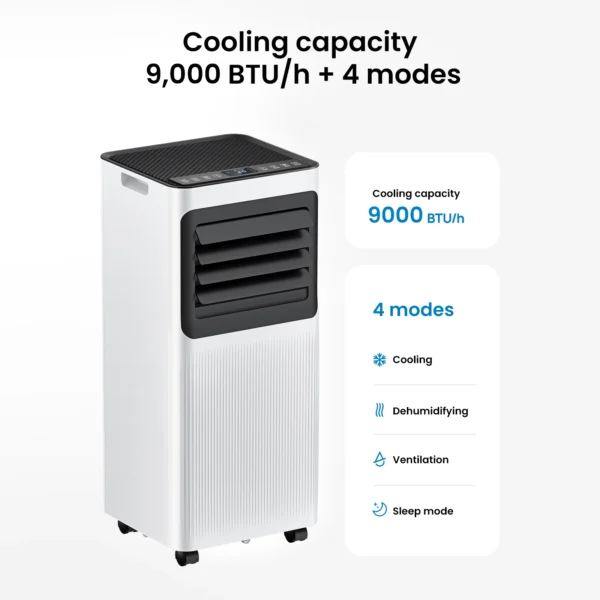Mobile Klimaanlage 7000/9000 BTU mit 24-Stunden-Timer