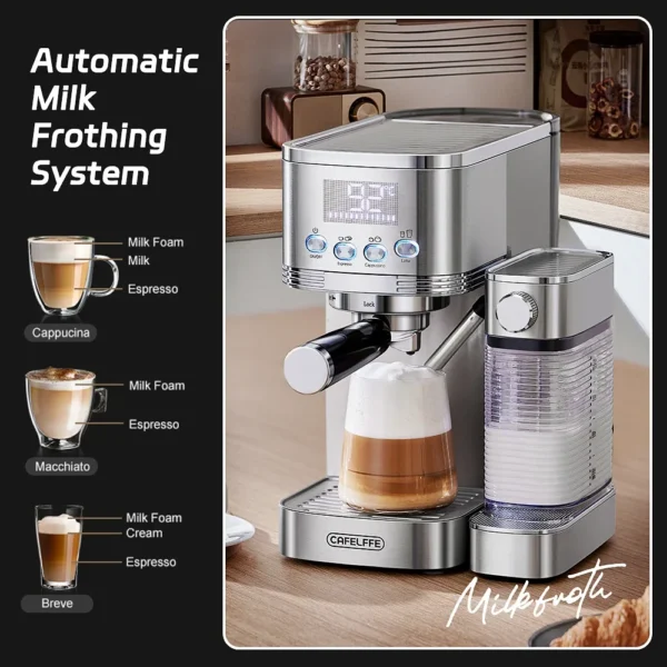 S45c0e47980e348e49129a157e260da4ff.webp Kaffeevollautomaten aus Edelstahl 20Bar perfekte Lösung für Cafés