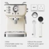 Kaffeemaschine 20 bar mit 1,5 l großen Fassungsvermögen