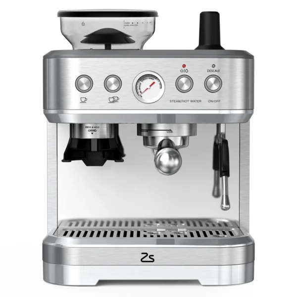 Kaffeemaschine 15-bar mit integr. Mahlwerk & Milchaufschäumer