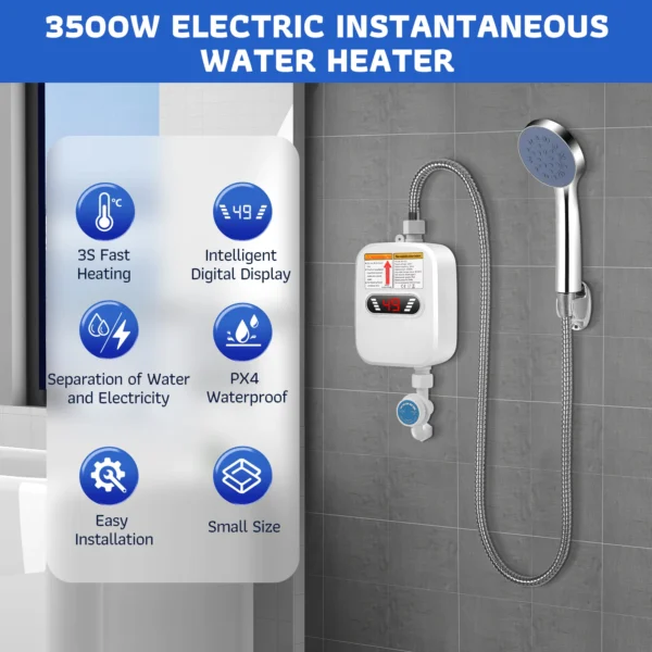 S908c17e65106462cadbd97ce9afe9addZ.webp Elektro-Durchlauferhitzer 3500-W, 220 V für Küche, Bad und Zuhause