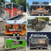 S9dcda7b7b223421a9826e0ee4a179e71l.webp Hot-Dog-Anhänger mit Edelstahlgrill und kompakten Schränken