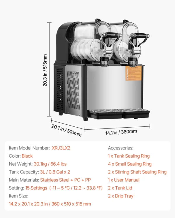 S9ef717d02e9f466da41b2fb6d4fa0a7cW.webp Slushy-Maschine mit 1–3 Tanks aus Edelstahl 3–36 l