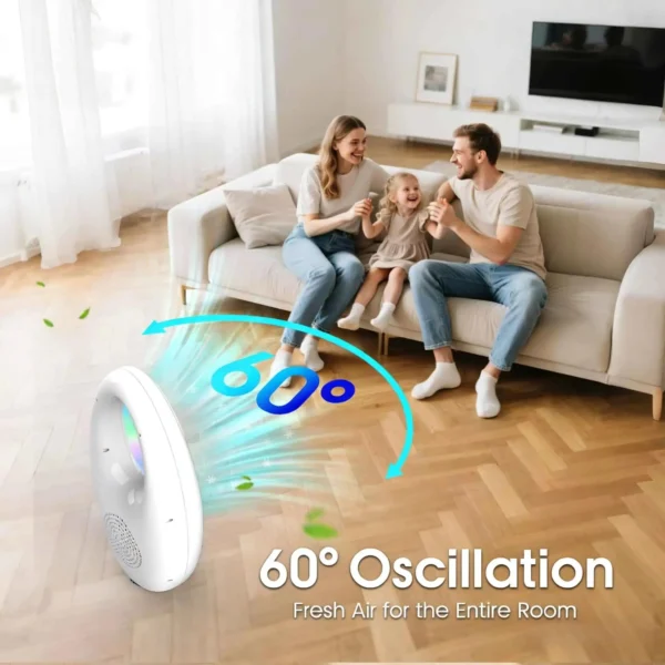 Leiser blattloser Tischventilator mit LED-Beleuchtung im 2er-Pack