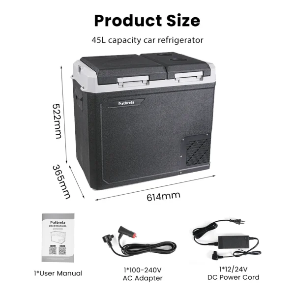 Mini-Kompressorkühlschrank für das Auto und Camping 12 V/24 V