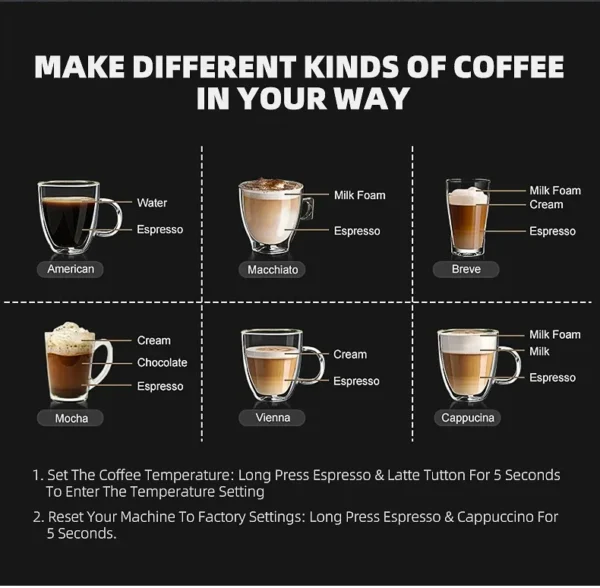 Sd9660da525a646bfab1b6e81cf3963d6h.webp Kaffeevollautomaten aus Edelstahl 20Bar perfekte Lösung für Cafés