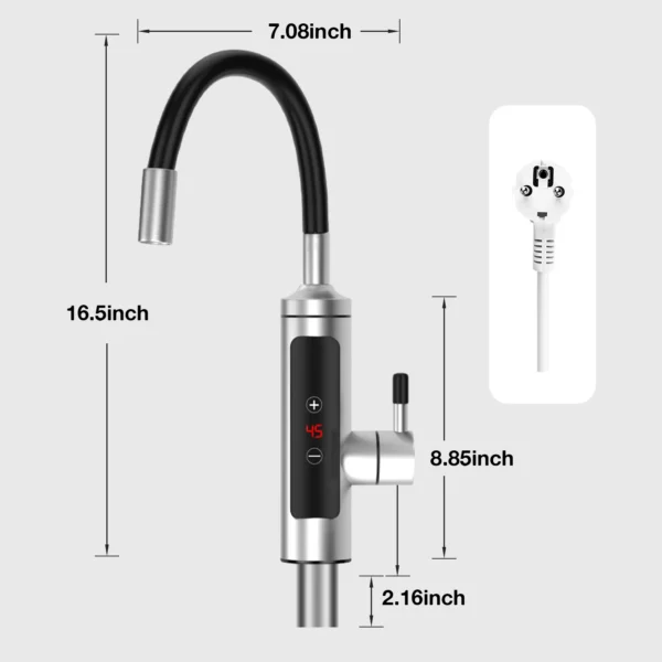 Durchlauferhitzer-Wasserhahn mit Temperaturanzeige
