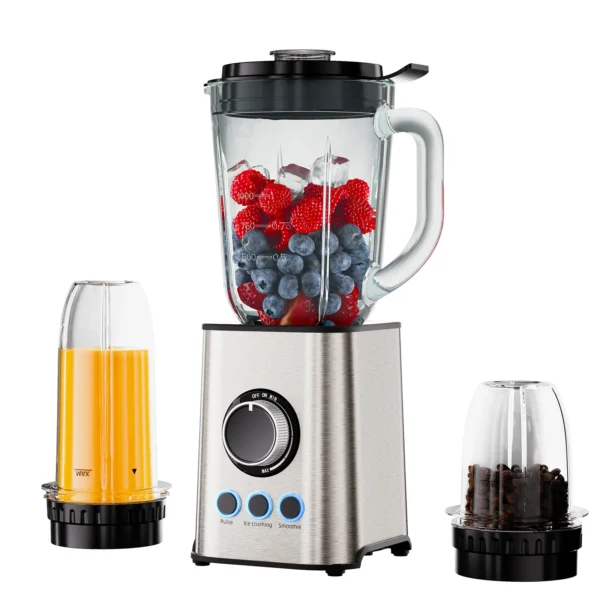 Smoothie-Mixer und Entsafter mit 1300 W und Edelstahlklingen Smoothie-Mixer und Entsafter mit 1300 W und Edelstahlklingen