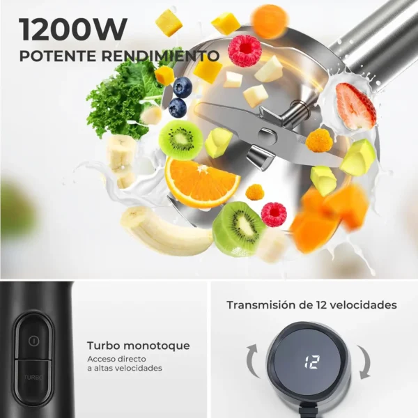 Stabmixer-Set 6-in-1 mit 12 Geschwindigkeitsstufen