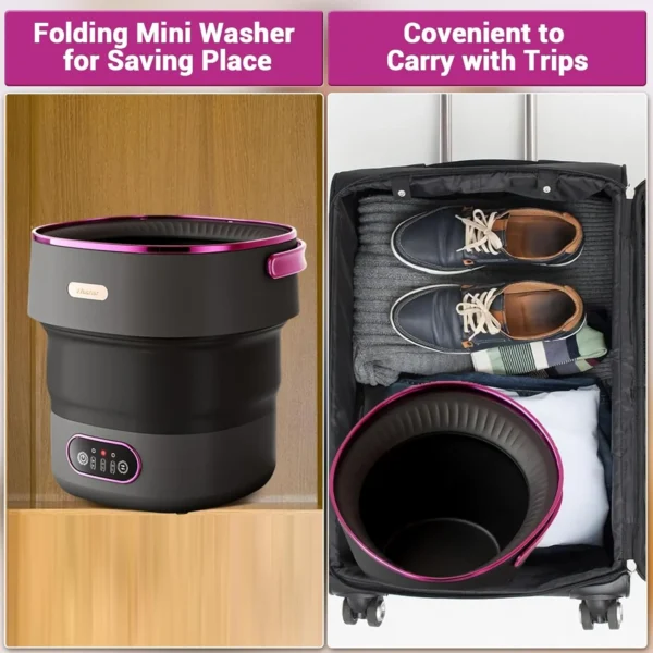Mini-Waschmaschine mit Schleuder 13 l faltbar für Camping