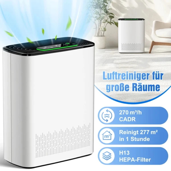 Luftreiniger mit H13-HEPA-Luftreiniger für 70 m² Wohnfläche