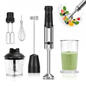Stabmixer-Set 6-in-1 aus Edelstahl mit 12 Geschwindigkeitsstufen