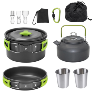 Camping-Kochgeschirr-Set 10-teilig aus Aluminiumlegierung