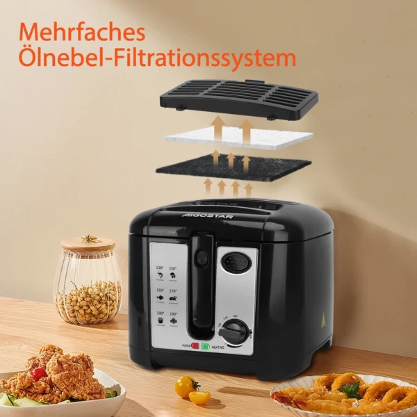 Fritteuse mit 2,5 l Fassungsvermögen