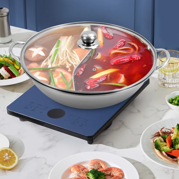 S091c276b544a4412b6c001e98db00c1ad.webp Hotpot-Set aus Edelstahl 304 mit Trennwand und Glasdeckel