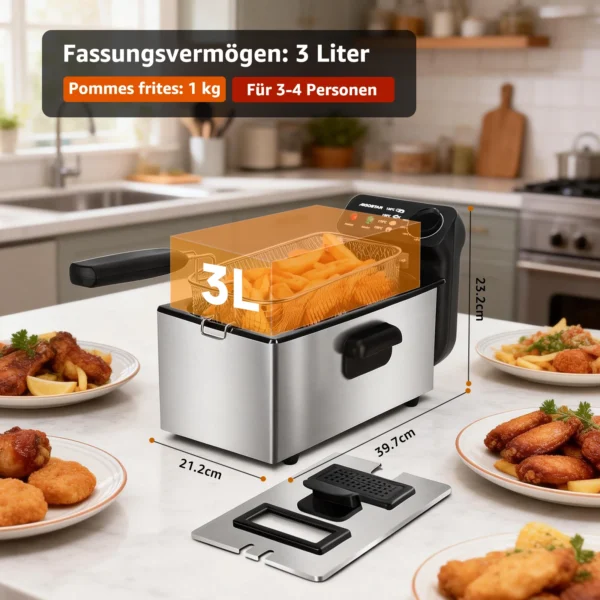 Fritteuse mit Sichtfenster und Temperaturregelung