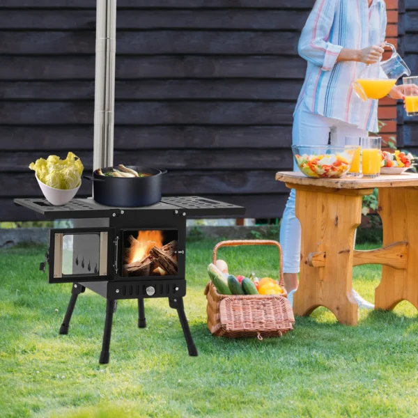 Holzkohle Klappgrill aus Edelstahl für Camping im Freien