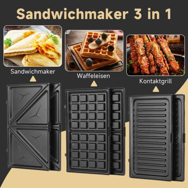 S18c82c834b7542f680896be57b06db2f4.webp Waffeleisen 3-in-1 mit auto-matischer Temperaturregelung