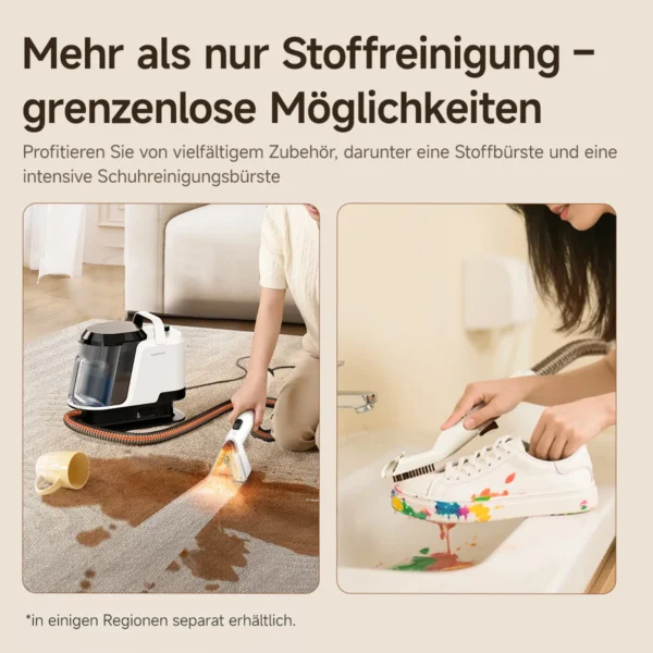 Teppichreiniger selbstreinigend mit Sprühfunktion und Bürste