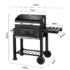 Holzkohlegrill inklusive 2 Grillrosten und Ablagen mit Haken