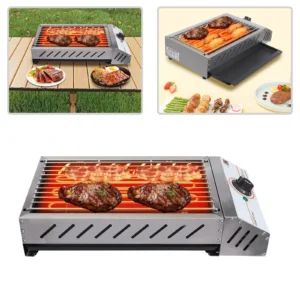 Elektro-BBQ-Grill aus Edelstahl mit einstellbarer Temperatur 2,5 kW Elektro-BBQ-Grill aus Edelstahl mit einstellbarer Temperatur 2,5 kW