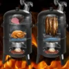 S286520bdb57940578365ecd2f5e0280dF.webp Holzkohle-BBQ Smoker Grill 3in1 mit 45 cm Ø