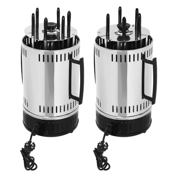 S2ce8f4e603b84cf98338e93f7538ba32O.webp Elektrogrill (vertikal) aus Edelstahl mit 5/6 Spießen für Kebab
