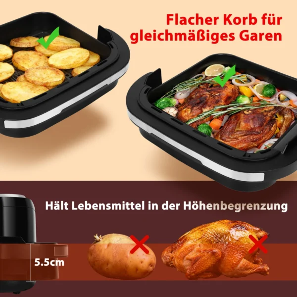 Heißluftfritteuse XL 2200W mit Sichtfenster & Pizzafunktion