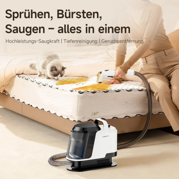 Teppichreiniger selbstreinigend mit Sprühfunktion und Bürste