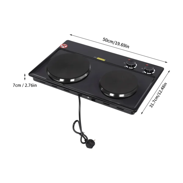 S443af9459838480795507cd387972734L.webp Elektroherd mit zwei Kochfelder - Tischkochplatte 2,5 kW