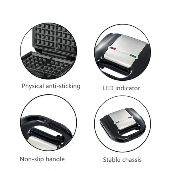 Sandwichmaker mit austausch-baren Backplatten & LED-Anzeigen