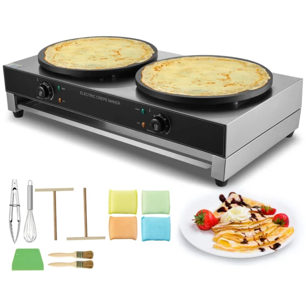 Elektro-Crêpes-Maschine 2 Platten – 3400 W für Gewerbe kaufen