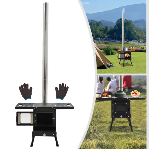 Holzkohle Klappgrill aus Edelstahl für Camping im Freien