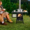 Holzkohle Klappgrill aus Edelstahl für Camping im Freien