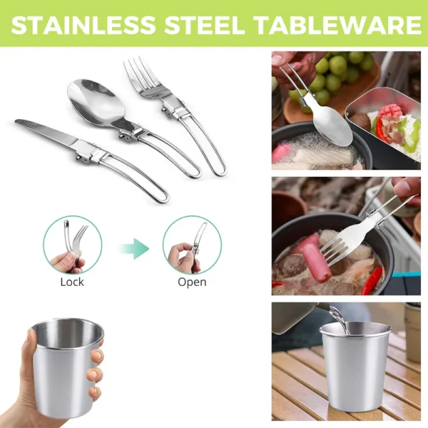 Camping-Kochgeschirr-Set aus Aluminiumlegierung 10-teilig