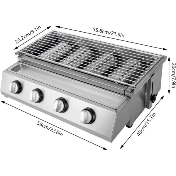 S64938bbbd15d4955a7bf14090c9fbbb3e.webp LPG-Gasgrill aus Edelstahl aus Edelstahl mit 4 Brennern