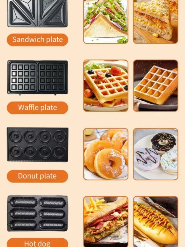 Sandwichmaker mit austausch-baren Backplatten & LED-Anzeigen